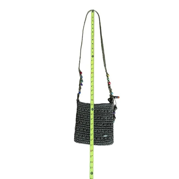 Cappelli Straword Beaded Crossbody Mini Purse Bag Natural Woven Straw - Picture 6 of 10